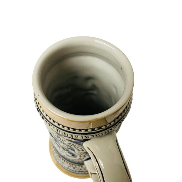 Vintage German Beer Stein Mug With Handle Hand-Painted Ceramic Bavarian Tavern S - Picture 10 of 11
